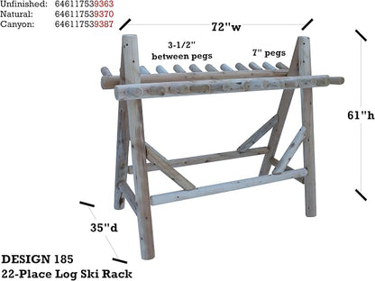 22-Place Freestanding Ski Log Racks, Pole Ski Holders, Garage Racks - Image 5