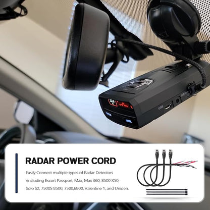 Xislet 16.5" Radar Detector Hardwire Power Cord Mirror Wire Plug Tap Compatible - Image 5