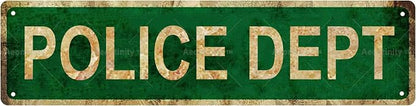 POLICE DEPT Vintage Metal Tin Street Sign Bar Cafe Garage Cave Home Room Wall by Unknown