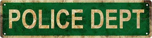 POLICE DEPT Vintage Metal Tin Street Sign Bar Cafe Garage Cave Home Room Wall by Unknown