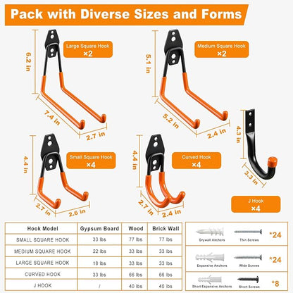 LANDNEOO Garage Hooks, Heavy Wall Mount Duty Hooks - Image 2