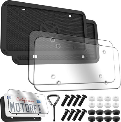 2 Pcs Silicone License Plate Frames by MotorFi