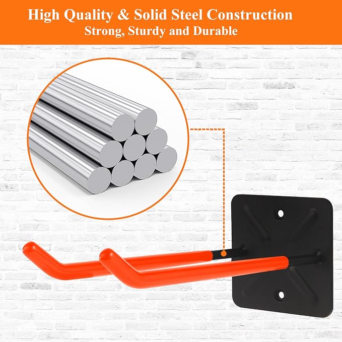 Steel Garage Storage Hooks Wall Tool Organizer, 12.4 Inch Garage Hook Heavy - Image 6