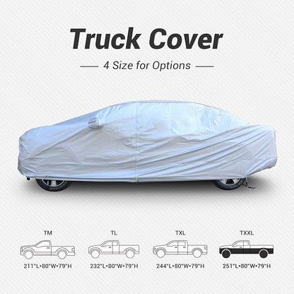 Tecoom Hard Shell Truck Car Cover Waterproof Windproof Zipper Design - Image 5