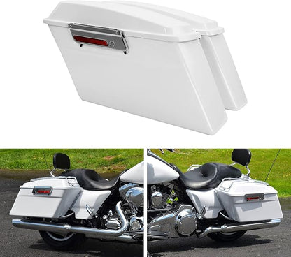XFMT White Hard Saddlebags Saddle Bags Trunk W/Black Conversion Brackets - Image 5