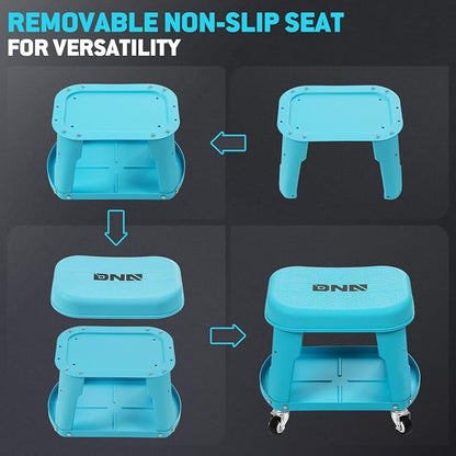 DNA MOTORING Removable Rolling Garage Stool - Image 5