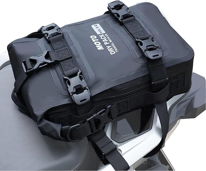 Motorcycle Tail Bag Front Bumper Bag, 12L Roll-top Waterproof Motor Saddle - Image 8