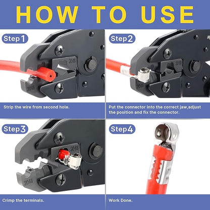 Haisstronica Crimping Tool for Spark Plug Ignition Wire, 8.5mm Ratchet Wire - Image 3