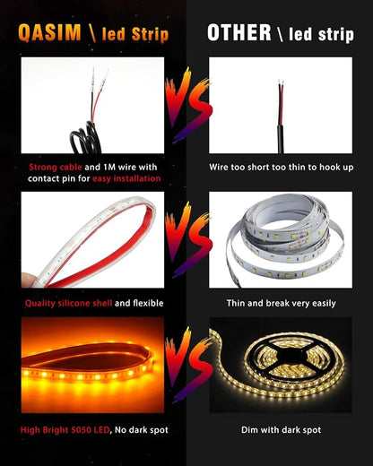 Qasim Car Led Strip Lights for Golf Cart Underglow Motorcycles Marine Boat - Image 4