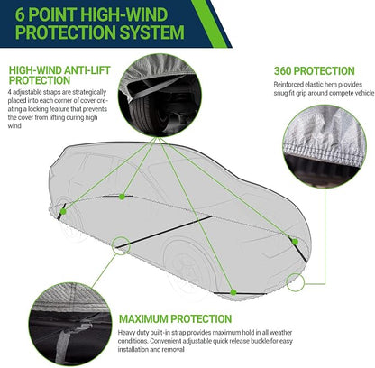 All Weather Waterproof Car Cover, 7-Layer Non-Woven Cotton Car Covers - Image 3