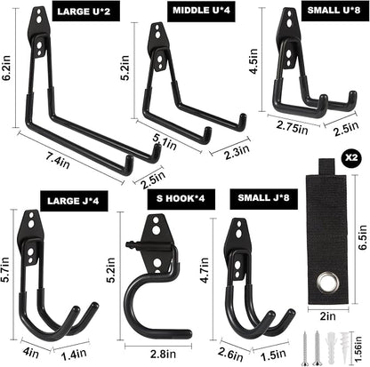 Garage Hook Heavy Duty Wall Storage Hangers, 32 Pack Garage Storage Hooks Steel - Image 2