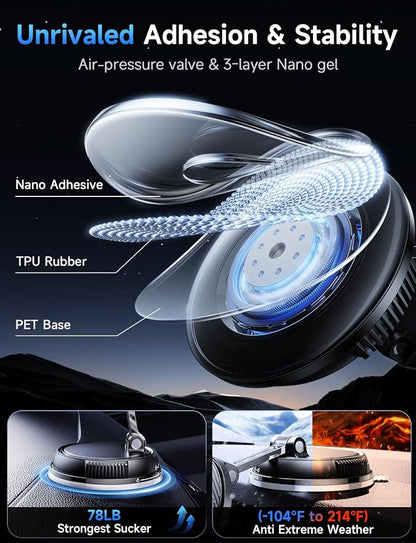 Only for iPhone Magsafe Car Mount Charger 360° Adjustable Car Phone Holder - Image 4