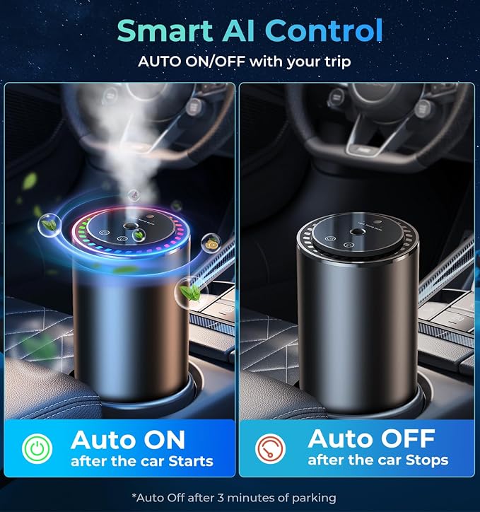 Drift Car and Home Diffuser Smart Air Freshener, Auto On/Off, Cordless & - Image 2