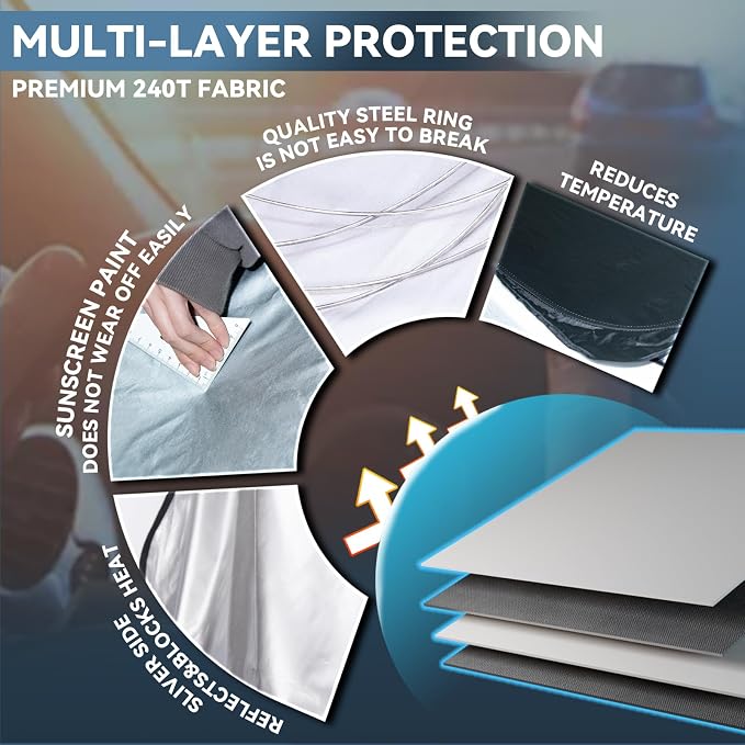 Sun Shade for Honda Odyssey Windshield Cover 2018-2024 2025 2026 4-Layer Front - Image 7