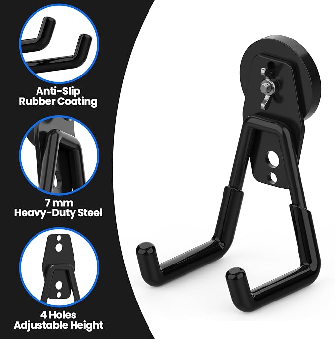 6 Pack Large Heavy Duty Magnetic Hook Extra Strong Magnetic Garage Hooks Big - Image 3