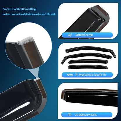 Nilight in-Channel Window Visors - Image 2