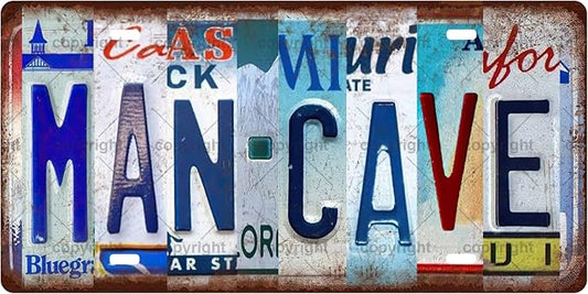 MAN CAVE Space Vintage Metal Tin Sign License Plate Bar Cafe Garage Cave Home by Unknown