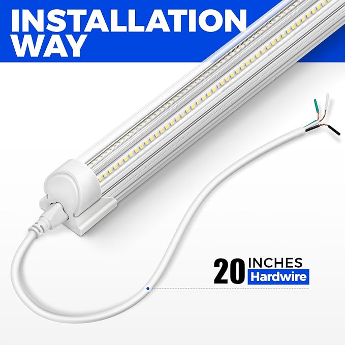 Barrina 8FT LED Shop Light, 100W 15000LM 6500K Super Bright White, Linkable T8 - Image 7
