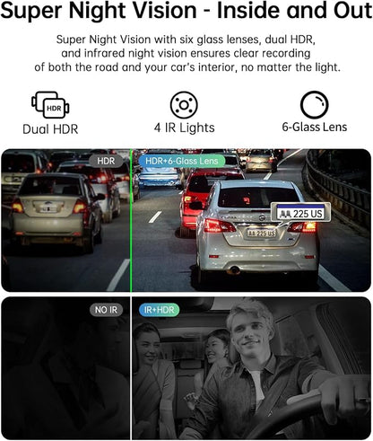 2.5K+1080P Dual Dash Cam Front and Inside, WiFi & GPS Dash Camera - Image 5