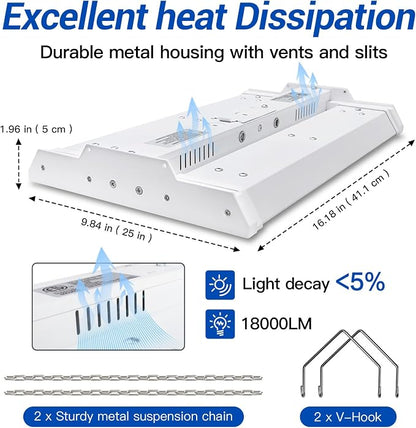 JTT LED Linear High Bay Light, 5000K Daylight 150W 21000LM Shop Light - Image 2
