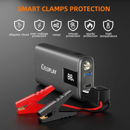 IDEAPLAY J10 Jump Starter, 2000A 12V Car Battery Jump Starter Portable - Image 5