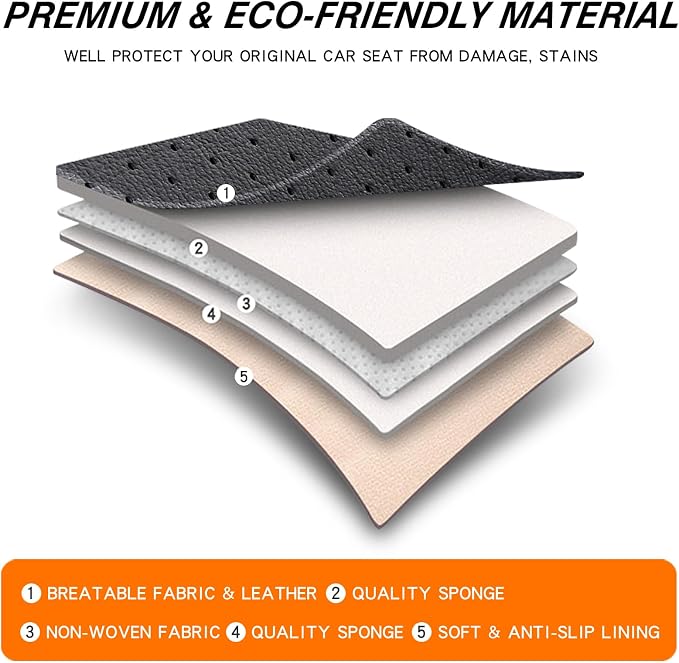 Car Seat Covers Full Set, 5 Seats Front Seat Cover and Back Seat Covers - Image 7