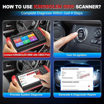 KINGBOLEN S800 OBD2 Scanner Diagnostic Tool, ABS SRS Engine at Automotriz Code - Image 8