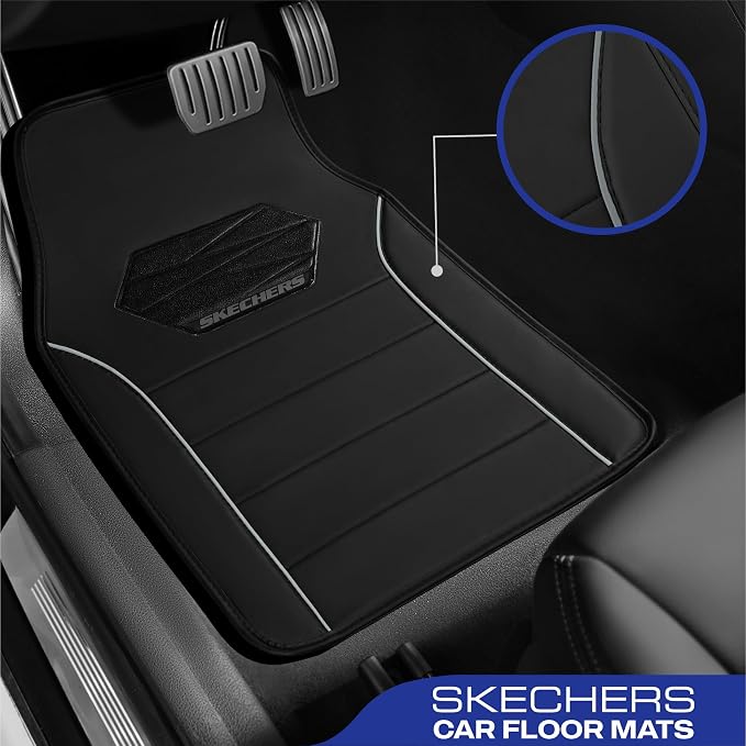 Skechers Memory Foam Car Mats, Leather Piping Floor Mats - Image 2