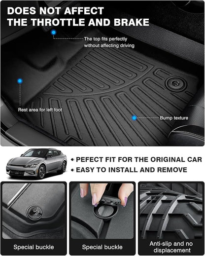 Powerty Floor Mats for 2022-2025 Kia EV6 Accessories All Weather Floor Liner 3D - Image 4
