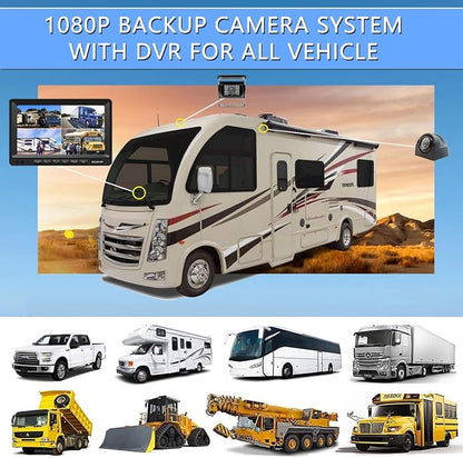 Backup Camera System with 9'' Quad Split 1080P Monitor - Image 8
