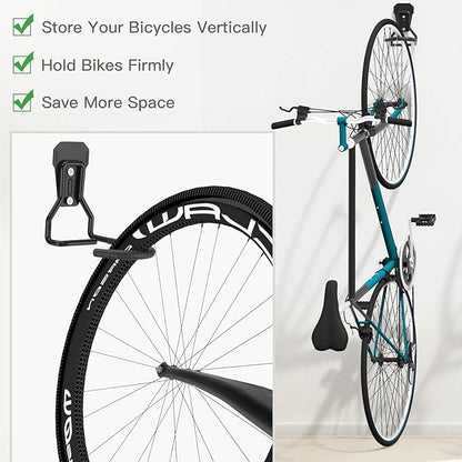 Bike Wall Mount with Fixed Hook, Heavy Duty Bike Storage Rack, Bike Rack - Image 3