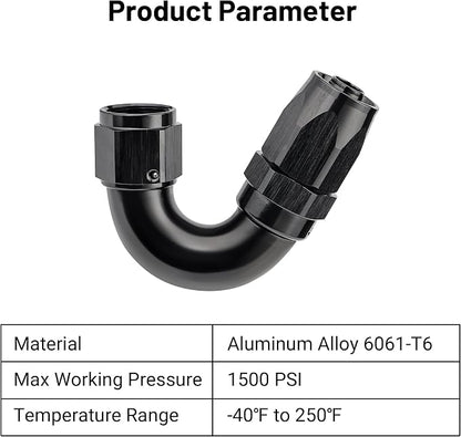 EVIL ENERGY 8AN 150 Degree One Piece Full Flow Hose End Fitting Swivel - Image 3
