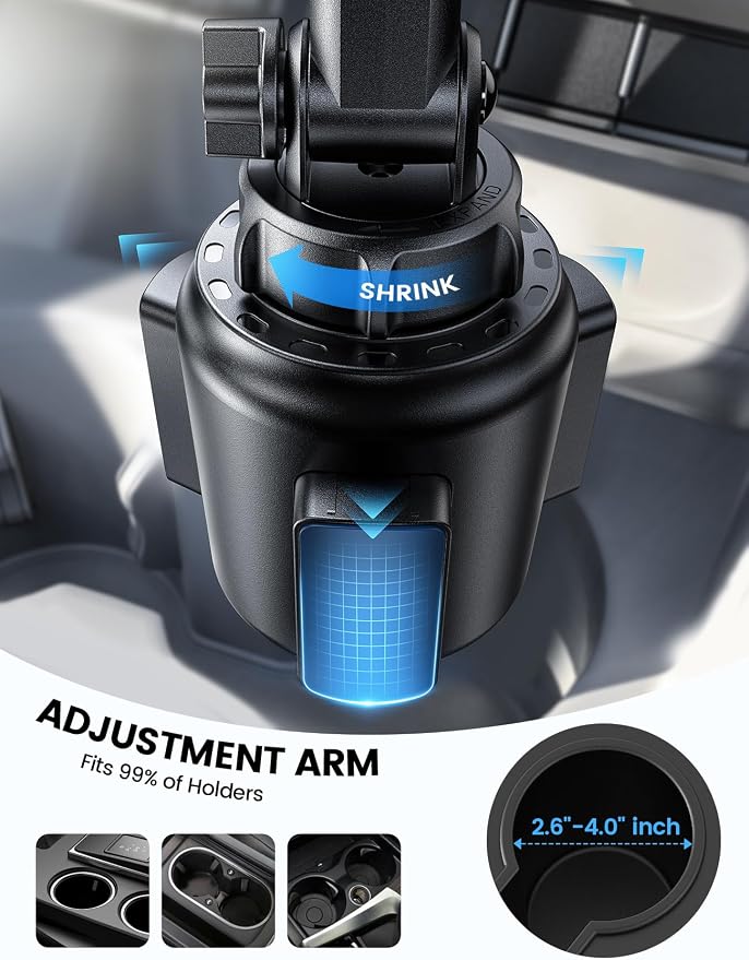 Lamicall Cup Phone Holders for Your Car, Universal Adjustable Car Cell Phone - Image 5