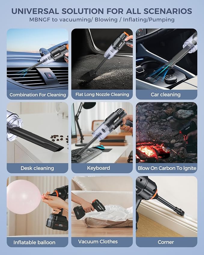 Car Vacuum Portable Cordless, High Power Suction & Blower, Wireless Handheld - Image 2