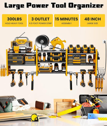 Heavy-Duty 48" Wall Mount Power Tool Organizer - Image 2