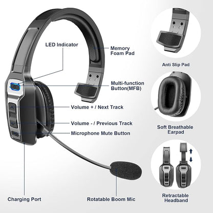 Trucker Bluetooth Headset, V5.2 Wireless Headset - Image 2