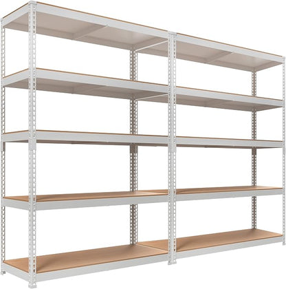 HOMEDANT White 5 Tier Laminated Boltless Heavy Duty Garage Storage Adjustable by TheBestOrganizingSolution