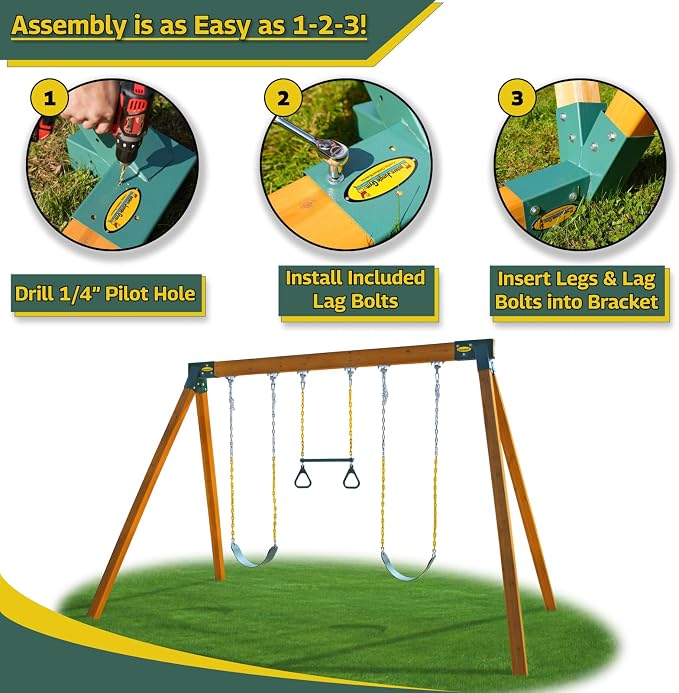 Eastern Jungle Gym Easy 1-2-3 A-Frame Swing Set Bracket Heavy Duty - Image 3