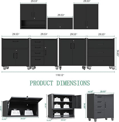 Metal Tool Cabinet, Garage Storage Cabinet System, Wall Cabinet & Locking - Image 2