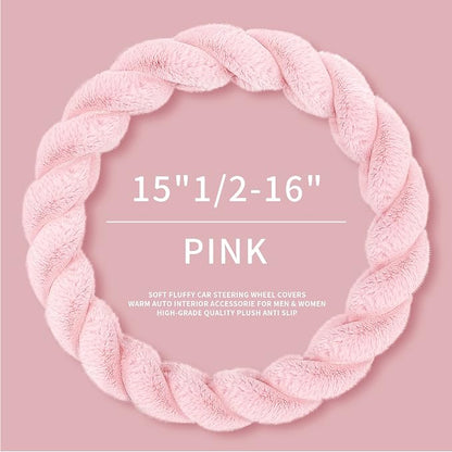 Luxury Fluffy Winter Car Steering Wheel Cover - Image 3