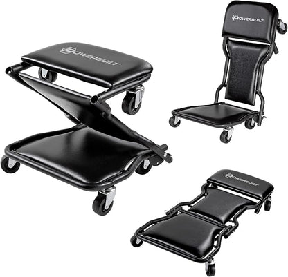 Powerbuilt 42-Inch Triplex Folding Creeper, Rolling Seat, and Brake Stool by PowerbuiltTools