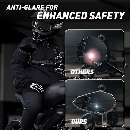 Motorcycle Mirrors for Handlebars, Bar End Motorcycle Mirrors, Rear View - Image 6