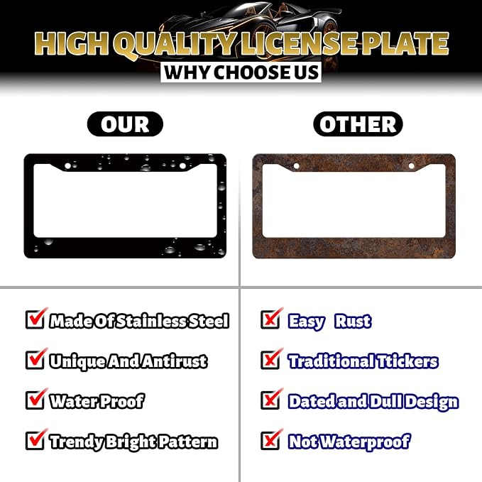 Mandala Hippie License Plate Frame Boho Print License Plate Holder Stainless - Image 7