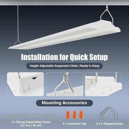 LED Linear Shop Lights 300W, 45000LM Led High Bay Lights 5000K Daylight 120-277V - Image 6