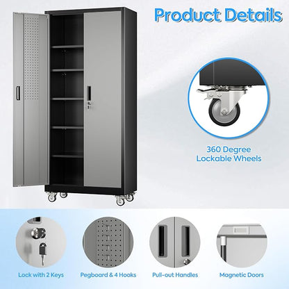 71" H×32" W×16" D Garage Storage Cabinet - Image 4