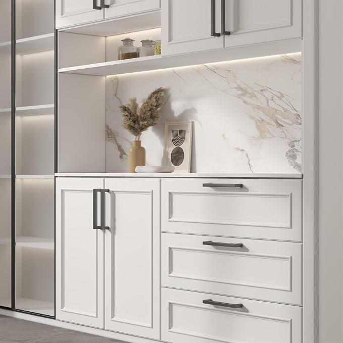 Matte Black Kitchen Pulls Bathroom Cabinet Drawer Closet Flat Square Bar Pulls - Image 7