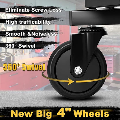 Rolling Stool with Wheels, Adjustable Height Pneumatic Garage Work Mechanic - Image 6