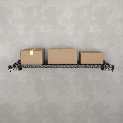 24" x 60" Black Epoxy Wire Wall Mount Shelf - Image 5