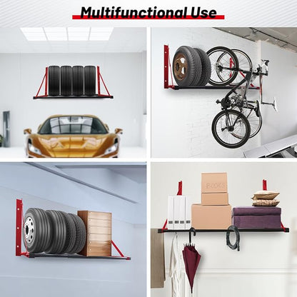 ROBLOCK Folding Tire Wheel Rack Wall Mount Multi-Tire Spare Carriers Garage x - Image 7