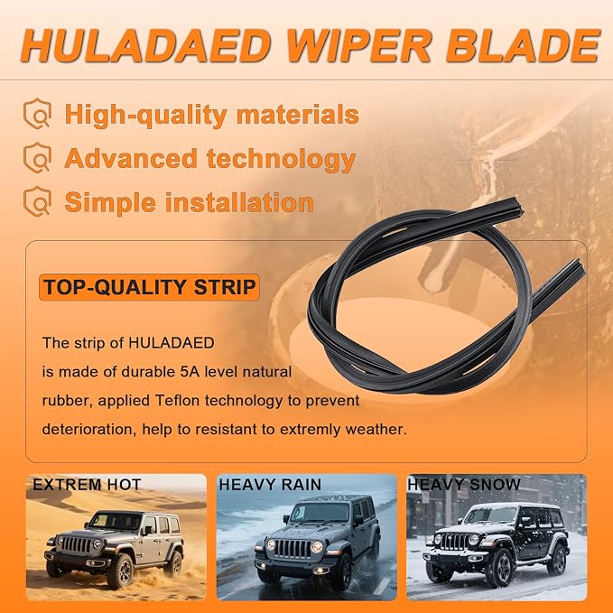 HULADAED® 26'' 18'' 16'' Windshield Wipers Replacement - Image 4